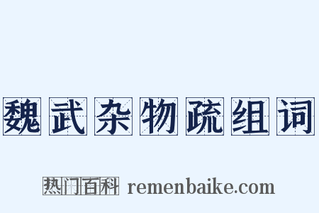 魏武杂物疏组词是什么意思的图片